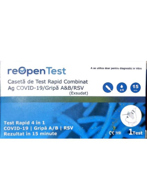 TEST RAPID SARS-COV 2 AG&INFLUENZA A&B/RSV 4 IN 1 COMBO* 1 BUC REOPEN