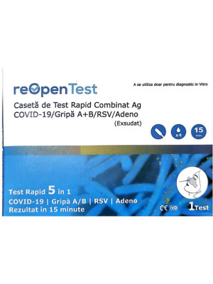 TEST RAPID SARS-COV 2 AG&INFLUENZA A&B/RSV/ADENO 5 IN 1 COMBO*1 BUC REOPEN